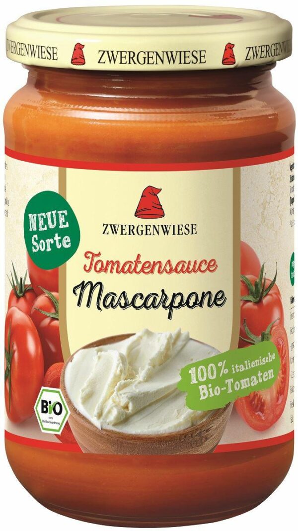 Sos pomidorowy z MASCARPONE bezglutenowyBIO 340 ml ZWERGENWIESE